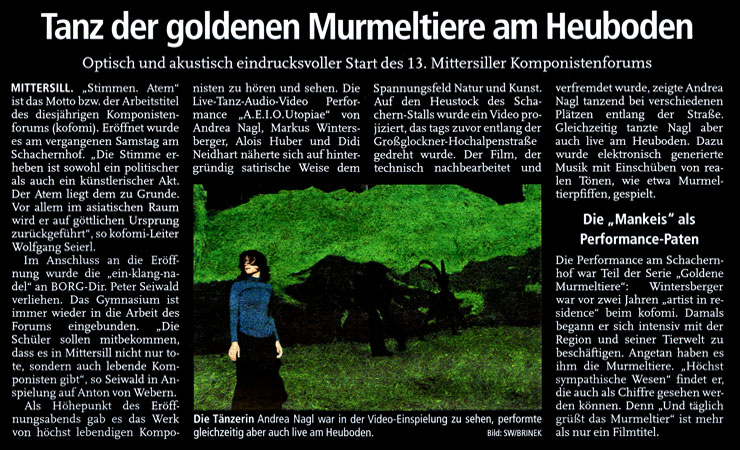 A.E.I.O.UTOPIAE &middot; Tanz der goldenen Murmeltiere &middot; Gro&szlig;glockner Hochalpenstra&szlig;e &middot; 2008