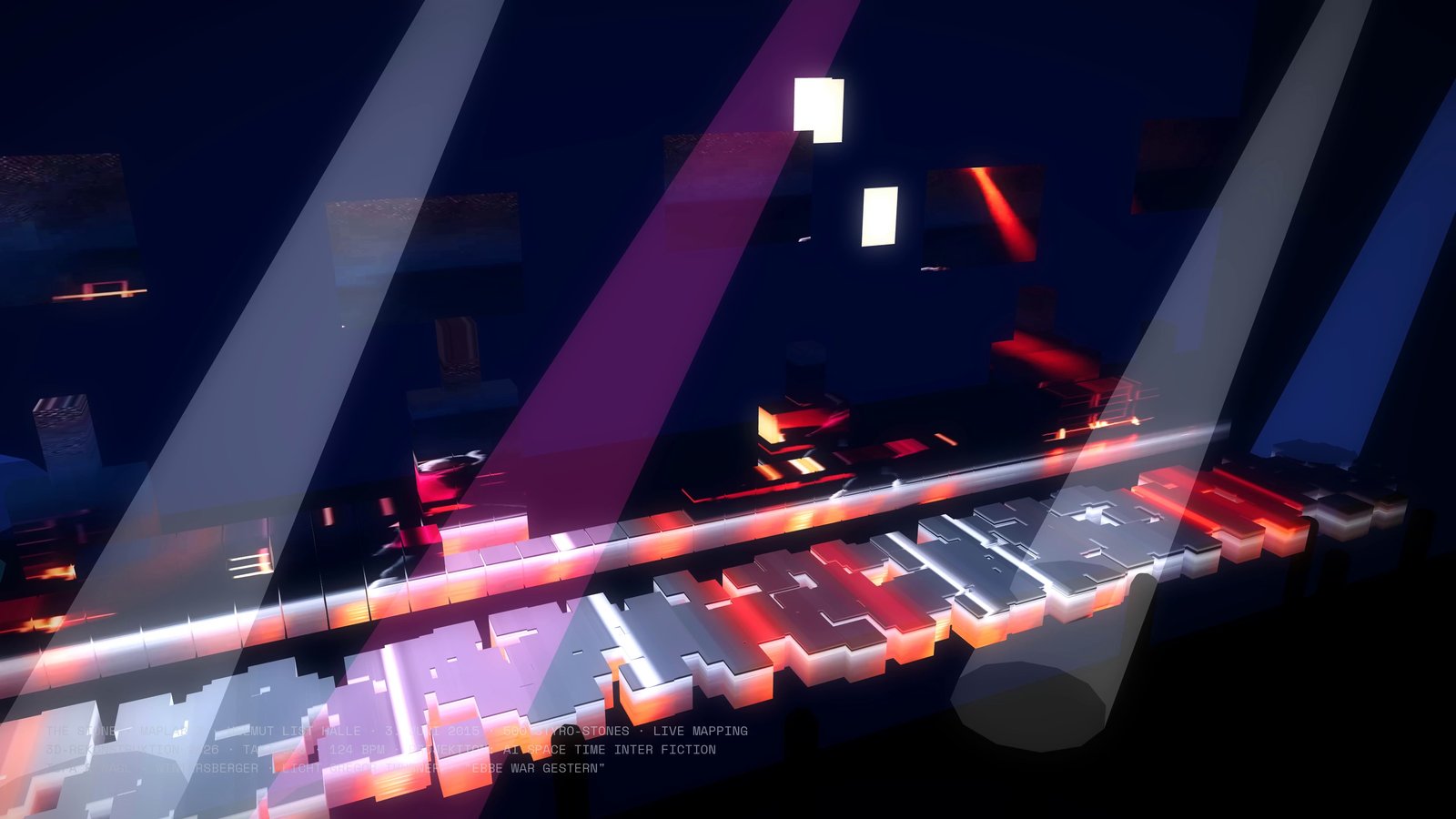 Kapitel III: 3D-Rekonstruktion der Steinbühne in der Helmut List Halle mit gemappter Projektion und Lichtkegeln