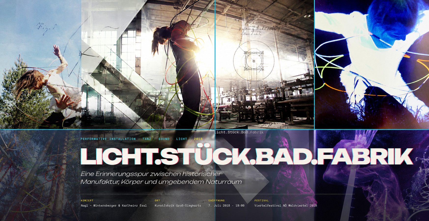 Licht.Stück.Bad.Fabrik · experimentelle Titelcollage