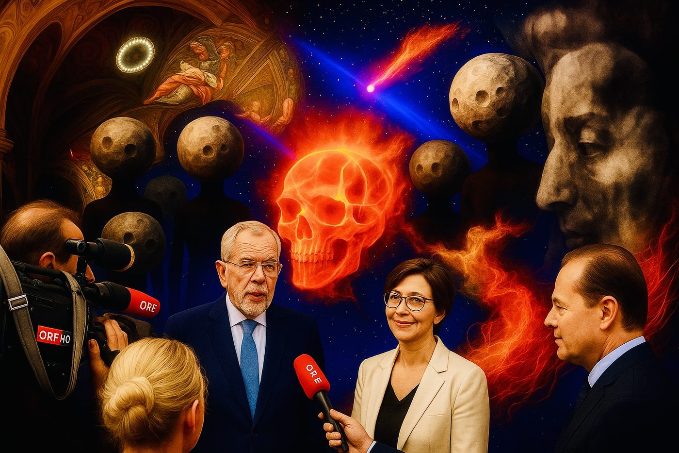 AI-Collage aus Pressebild und Festivalraum