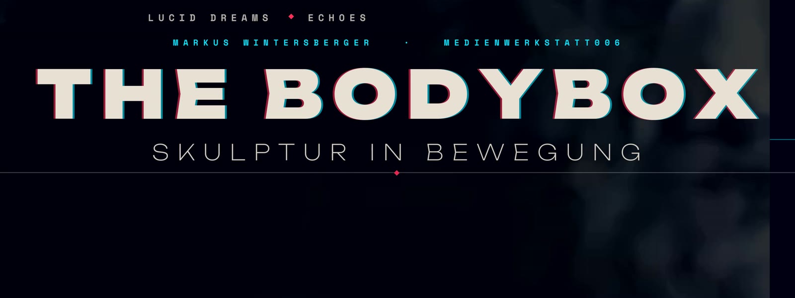 Standbild THE BODYBOX: Industriecontainer mit digital verzerrten Körperlandschaften