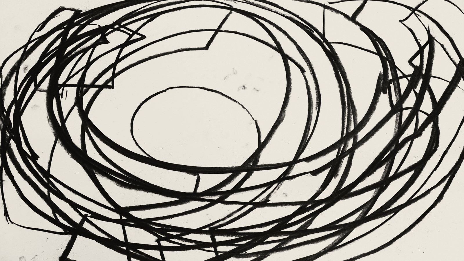Kohlezeichnung aus der Serie 100 Drawings