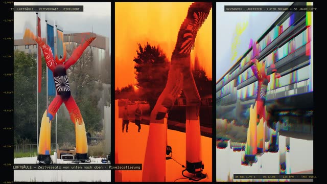 II · Luftsäule · Zeitversatz und Pixelsort